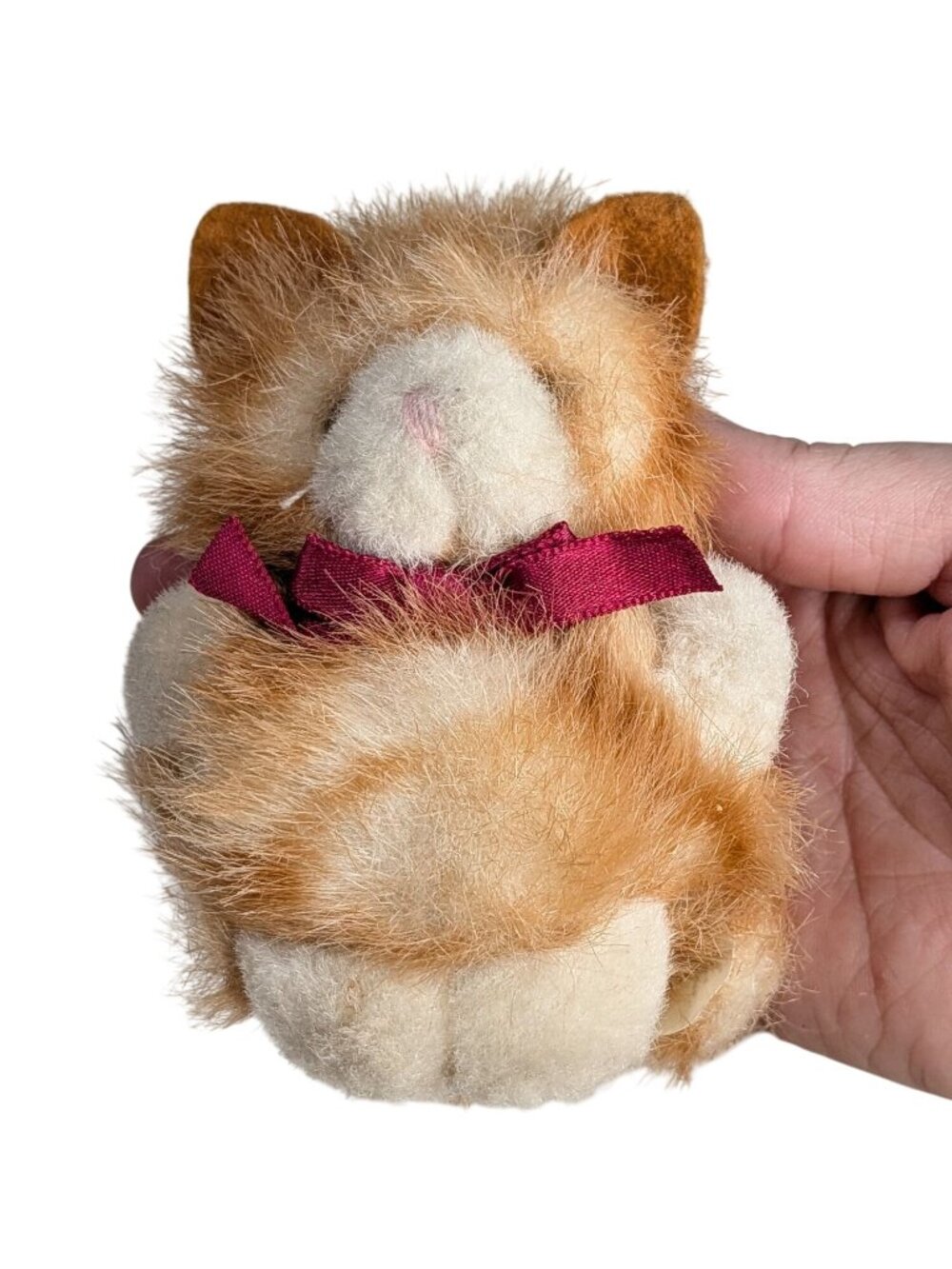 Russ Berrie Itty Bitty Kitty Plush Orange Tabby Cat 4" Stuffed Toy With Bow